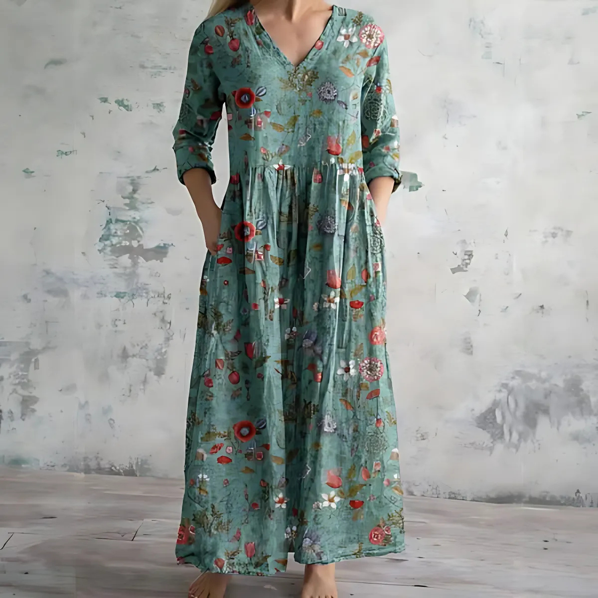 Ebba | Elegant blommig klänning